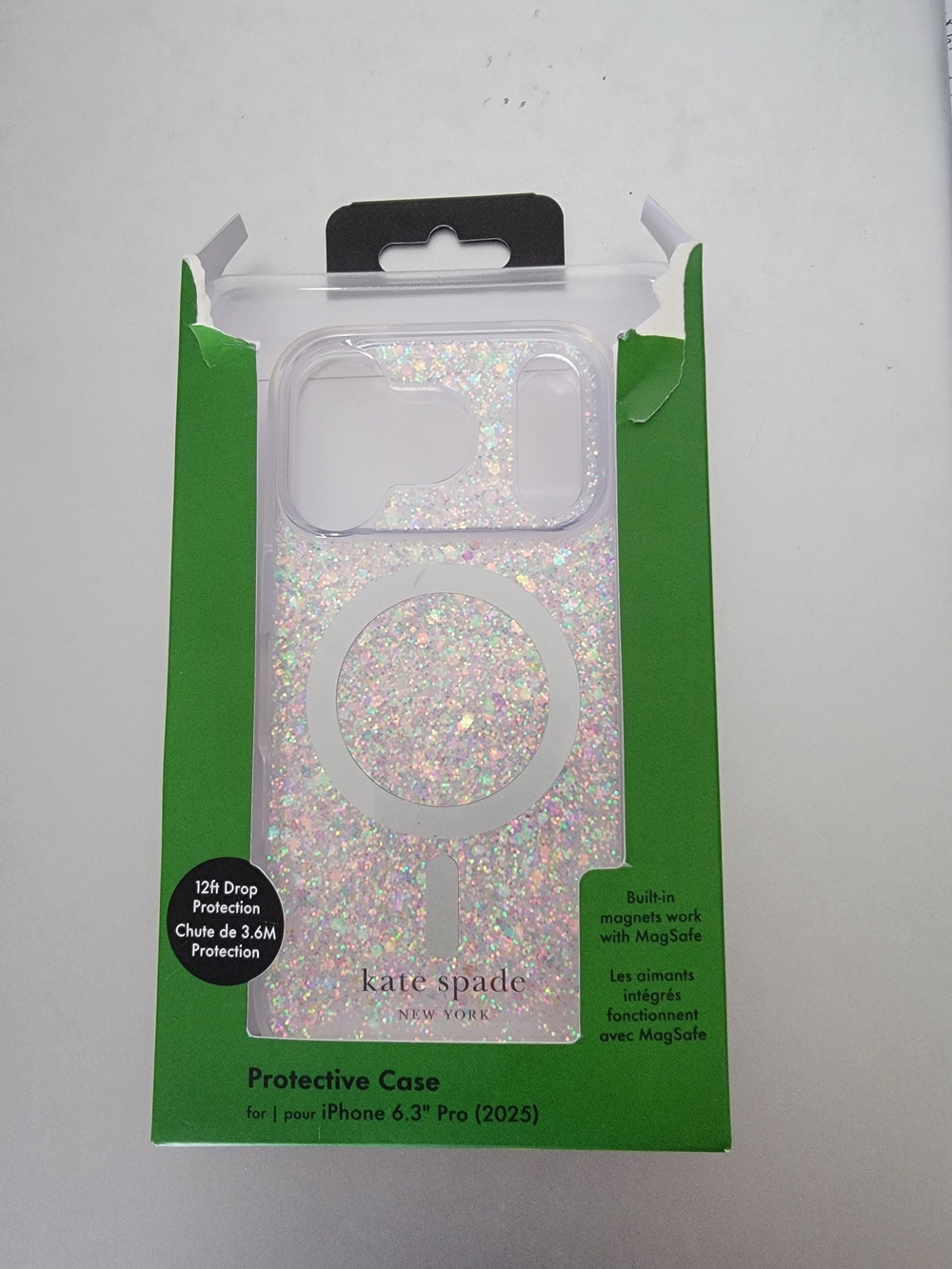 kate spade Glitter MagSafe Protective Case for iPhone - Iridescent Pink